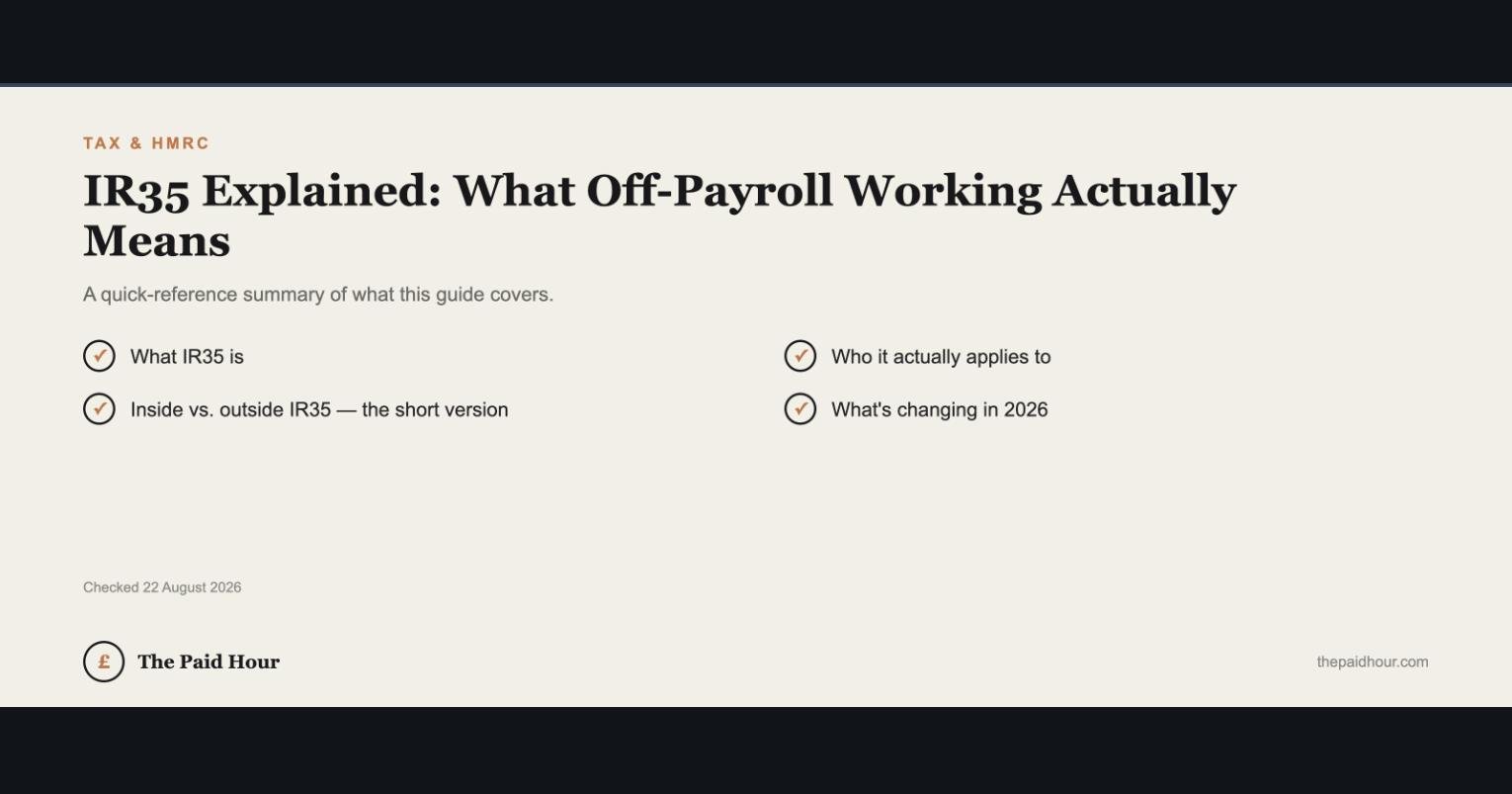 Tax & HMRC checklist: IR35 Explained: What Off-Payroll Working Actually Means
