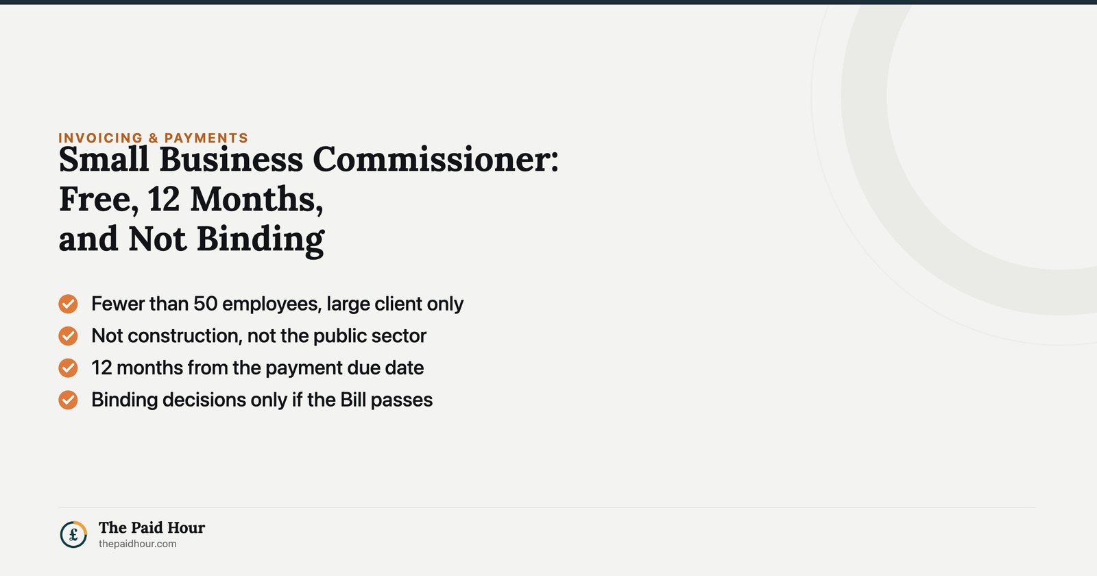 Small Business Commissioner: Free, 12 Months, and Not Binding | The Paid Hour