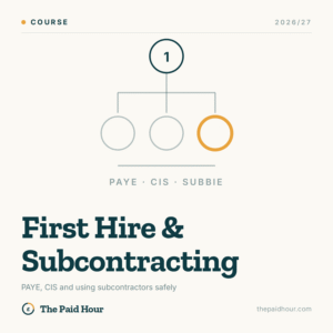 First Hire and Subcontracting 2026/27 course cover, The Paid Hour